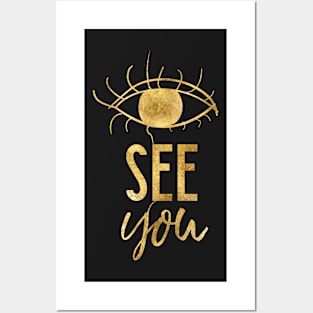 Kintsugi Eye Black #eye #black #gold #art #decor #buyart #japanese #gold #white #kirovair #design #golddecor Posters and Art